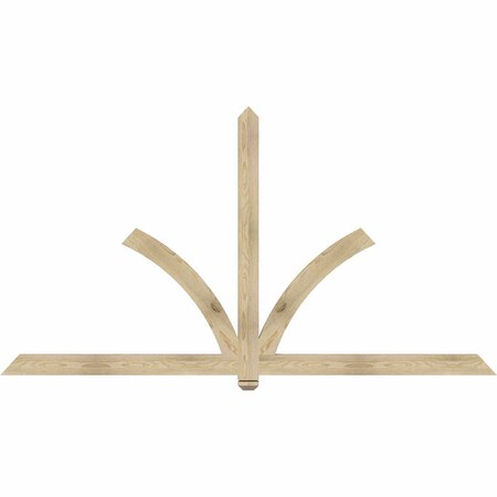 Ekena Millwork Redmond Rough Sawn Timber Gable Bracket, Douglas Fir, 96"W x 52"H x 2"D x 4"F, 13/12 Pitch GBW096X52X0204RED00RDF